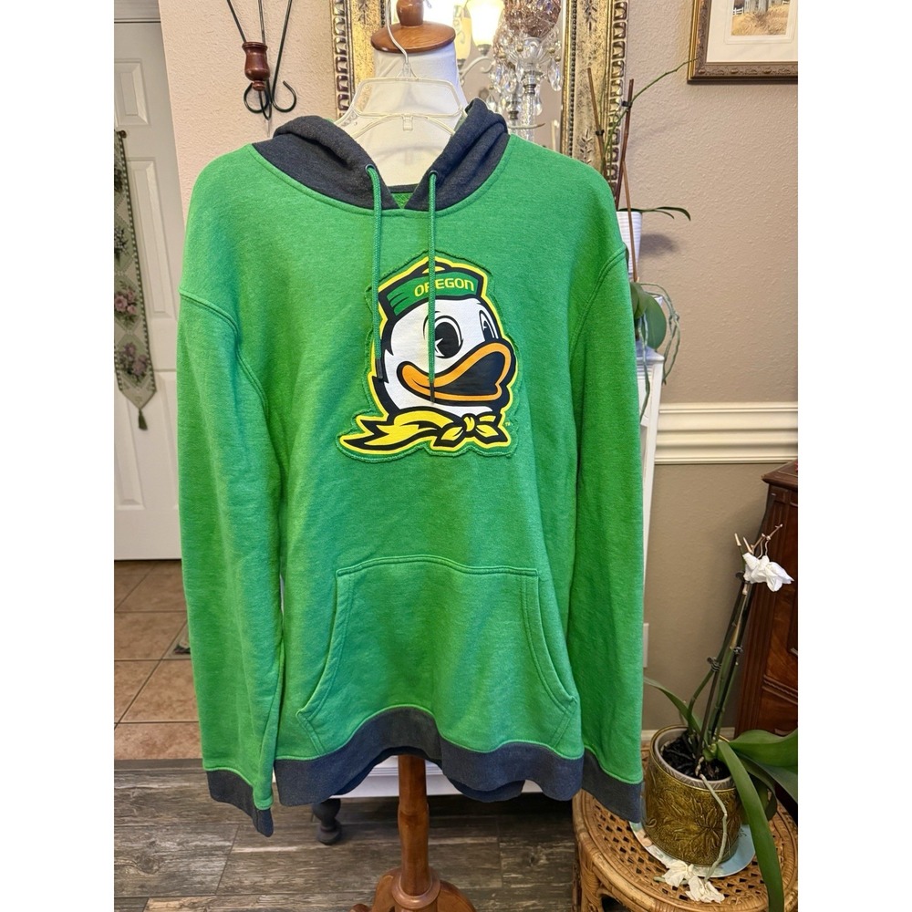 Box Seat Mens Green Oregon Ducks Football College NCAA Pullover Hoodie Size XL